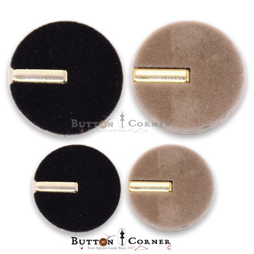 Round Velvet Button With Metal Base