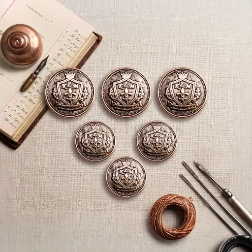 Fleur De Lis Design Metal Suiting Button