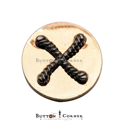 [MBW117  GOLD OIL] Round Shape X Metal Suiting Button