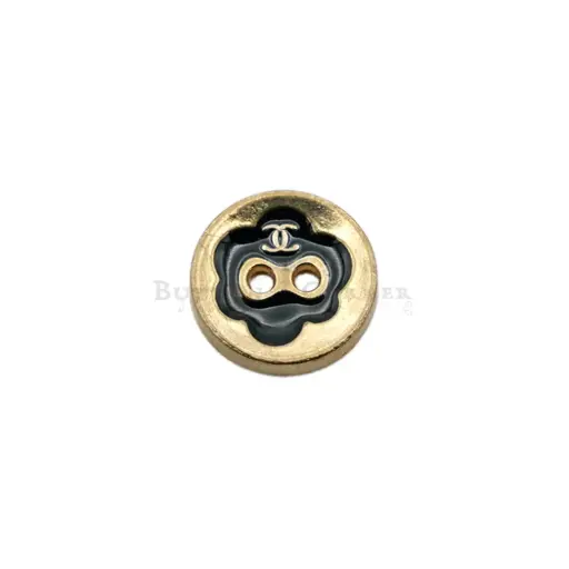 [MBT263 BLACK GOLD] Channel Logo 2 Hole Shirt Button