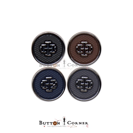 HI Logo Metal Shirt Button with Gun Black Base