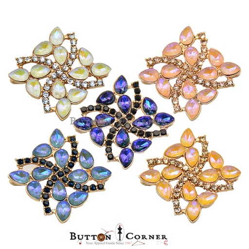Rhombus Shape Crystal Fancy Button