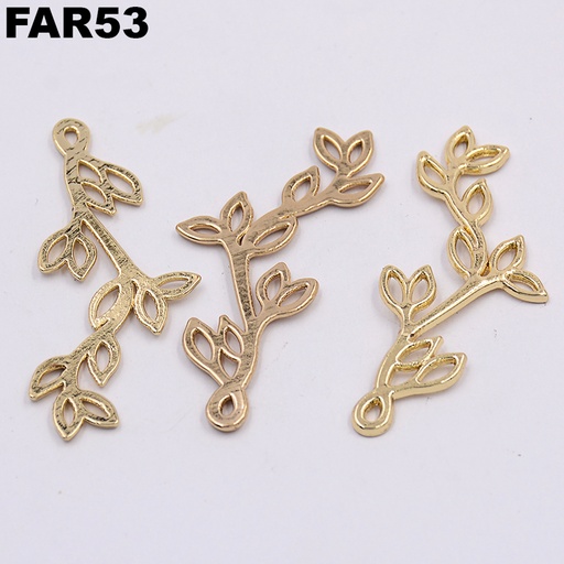 [FAR53 GOLD] Hollow Leaf Twig Pendants