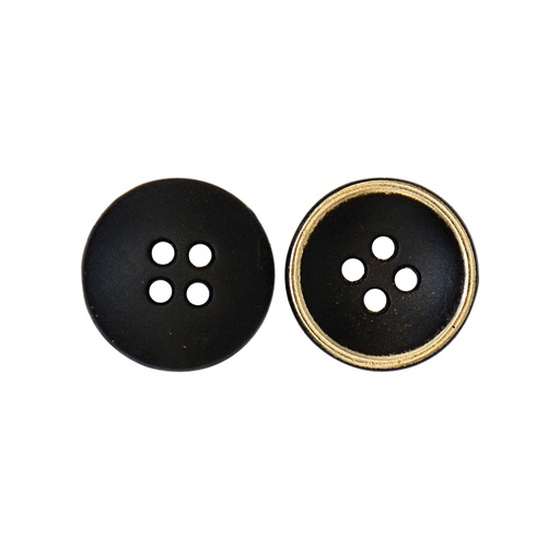 [68089 BLACK NICKEL] Gold Outline Deep Shape Shirt Button