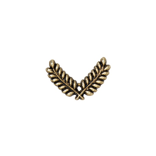[FAB10 ANTIQUE GOLD] Leaf Wings Metal Hotfix Badge