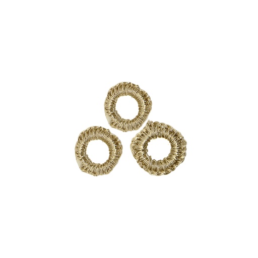 [FB378 LIGHT GOLD] Hand Made Metallic Yarn Mirror Button