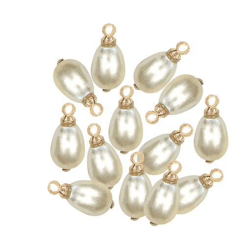 [HMB14 PEARLY WHITE] Drop Shape Pearl Hanging Button