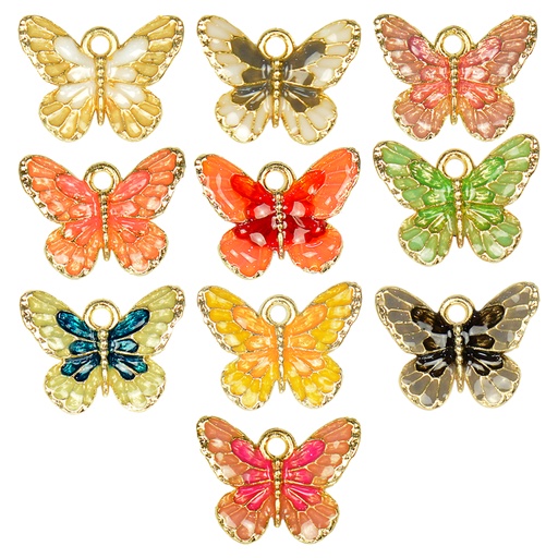 Gold Base Enamel Coated Butterfly Hanging