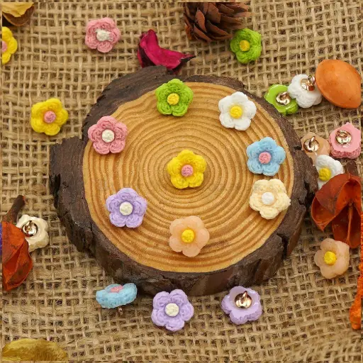 Crochet Design Blossom Shape Button