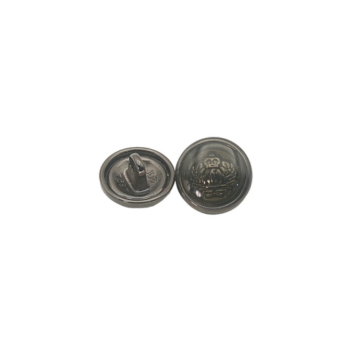 [76871 ANT GOLD BLK] Glossy Finish Crest Crown Design Button