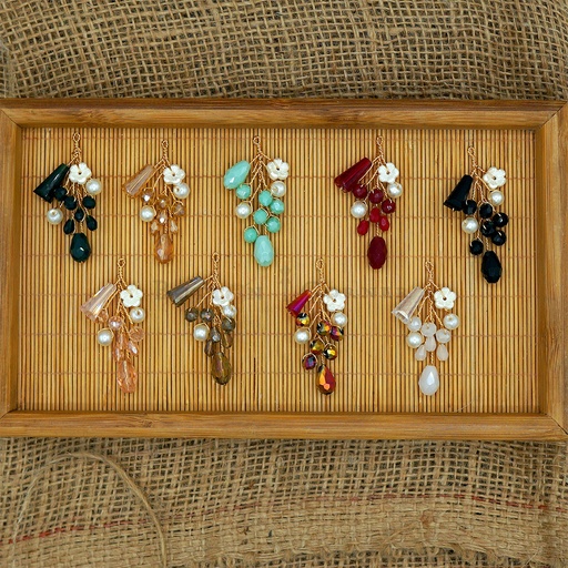Handcrafted Crystal Bead Cluster Hanging in Bottom Wire Loop