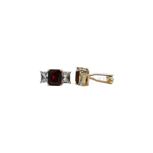 [CF980-1 SIAM] Gold Plated Crystal Zircon Rectangle Cufflink