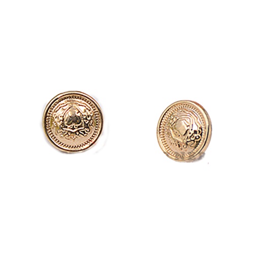 [MBS1841-GOLD] Logo Design Metal Shirt Button