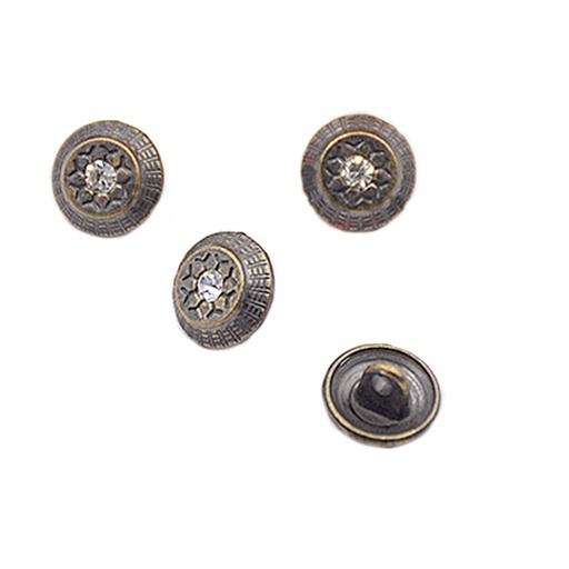 [MBT140 ANTIQUE] Center Stone Design Shirt Button