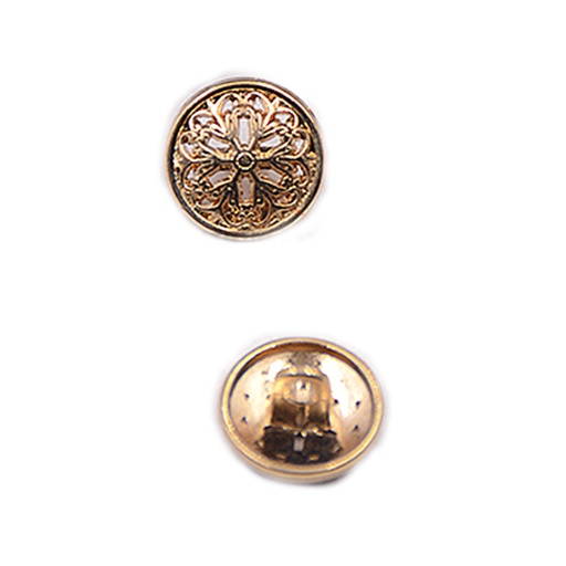 [MBT-27-GOLD] Double Flower Metal Shirt Button