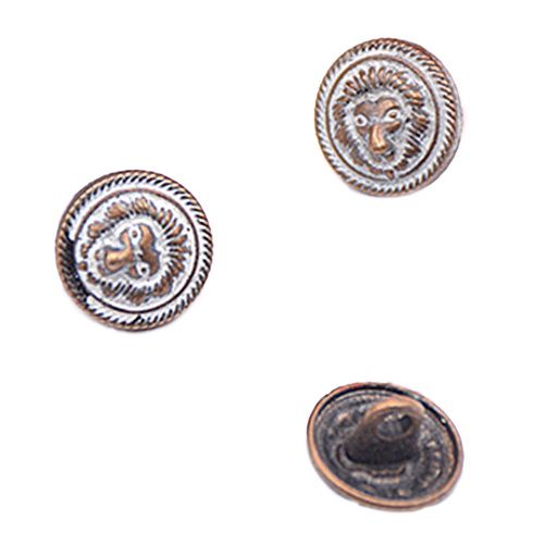 [MBT205-COPPER] Lion Face Metal Shirt Button