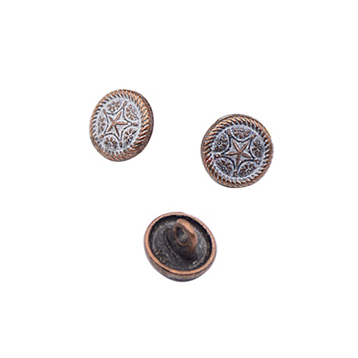 [MBT208 COPPER] Star Design Metal Shirt Button