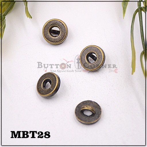 [MBT28-ANTIQUE] Center Hole Metal Shank Button