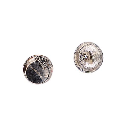 [MBT308 SILVER] Side Flower Metal Button