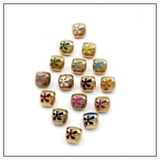 Flower Design Square Shank Button
