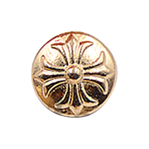 [MBT46-GOLD] Cross Design Metal Shank Button