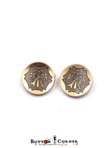 Chinese Written Metal Suiting Button