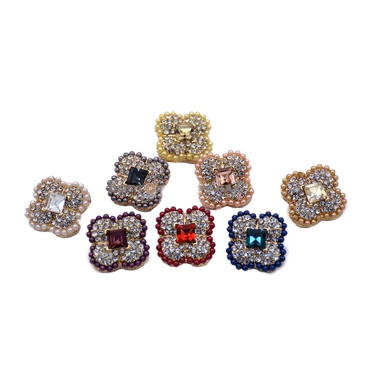 Crystals & Pearl Design Fancy Button