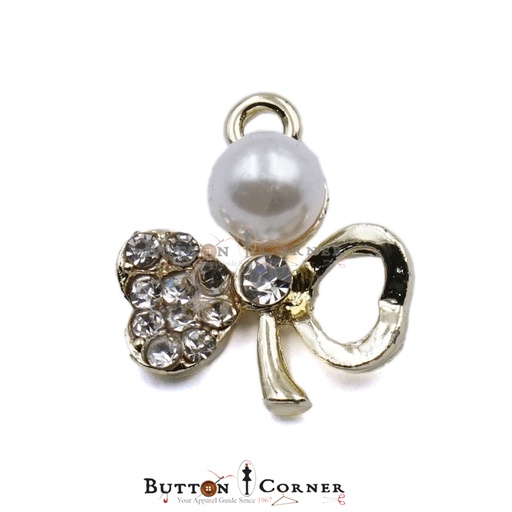 [FA638 GOLD WHITE] Fancy Hanging & Pearl Button