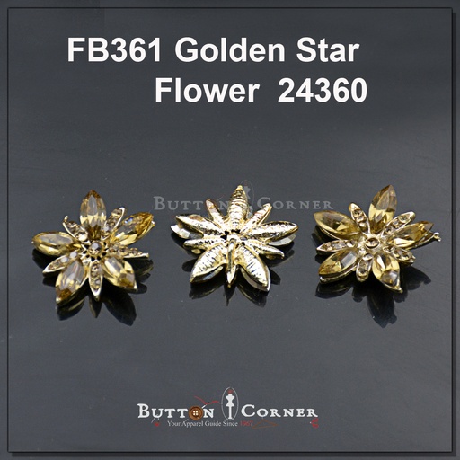 Fancy Metal Star Flower Button
