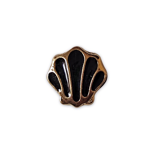 [MBT95 BLACK GOLD] Seashell Shape Metal Shirt Button