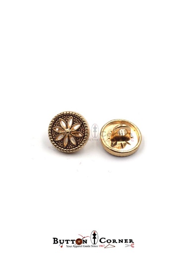 [MBSk-10-GOLD] Double Star Metal Shirt Button