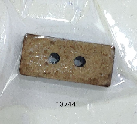 [CB04622 LIGHT BROWN] Rectangle Shape 2 Hole Coconut Button