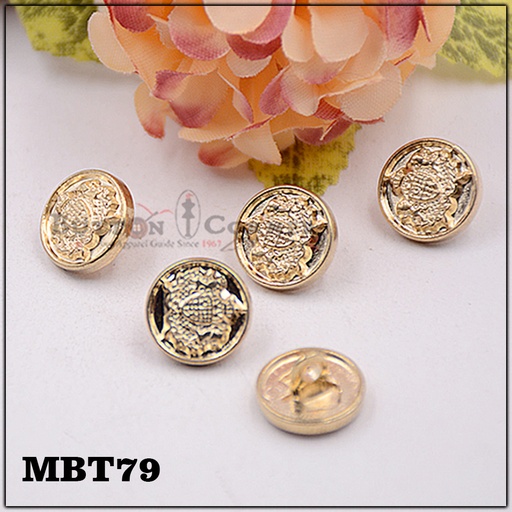 [MBT79 GOLD] British Crown Metal Shirt Button
