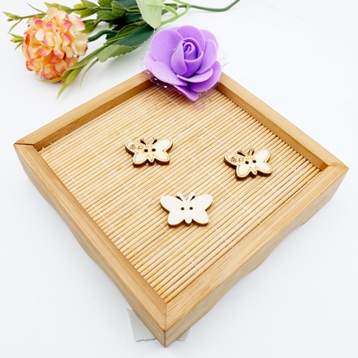 [WB09132 WALNUT BROWN] Parnassius butterfly Wooden Button