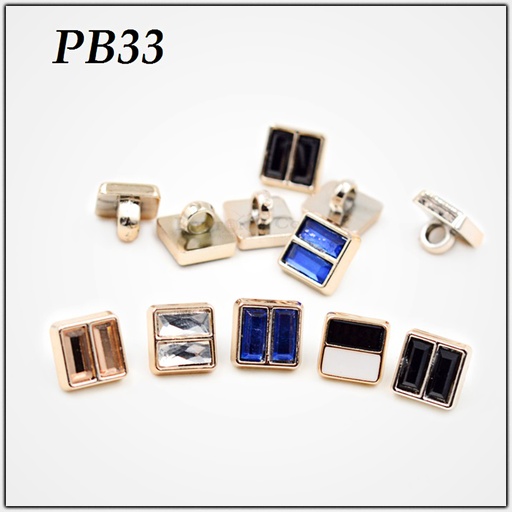 Square Shape Crystal Shank Button