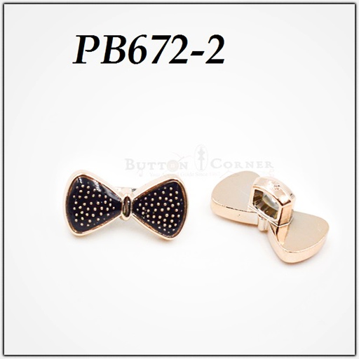 Glossy Finish Bow Tie Shank Button