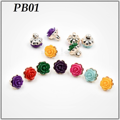 Glossy Finish Flower Shank Button