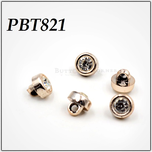 [PBT821-GOLD] Crystal Plastic Shank Button