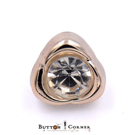 [PB593 CRYSTAL GOLD] Triangle Shape Crystal Shank Button