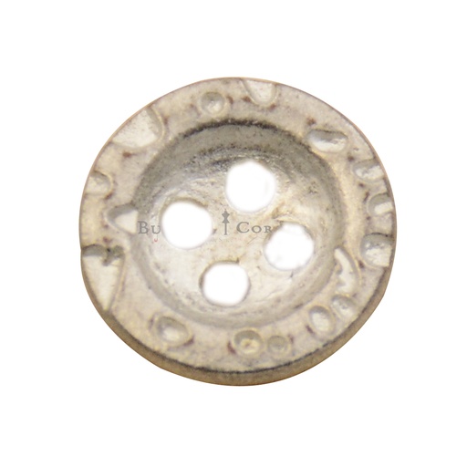 [MBT123 MATT SILVER] Design Border 4 Hole Shirt Button