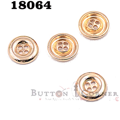 [68135 SHINE GOLD] Thick Border 4 Hole Shirt Button