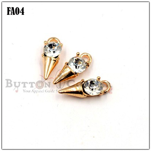 [FA04 CRYSTAL GOLD] Cone Shape Crystal Hanging