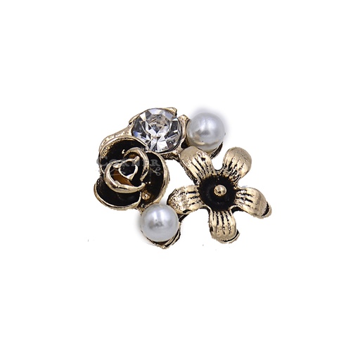 [FA15352 GOLD] Rose Flower Design Pearl Hanging