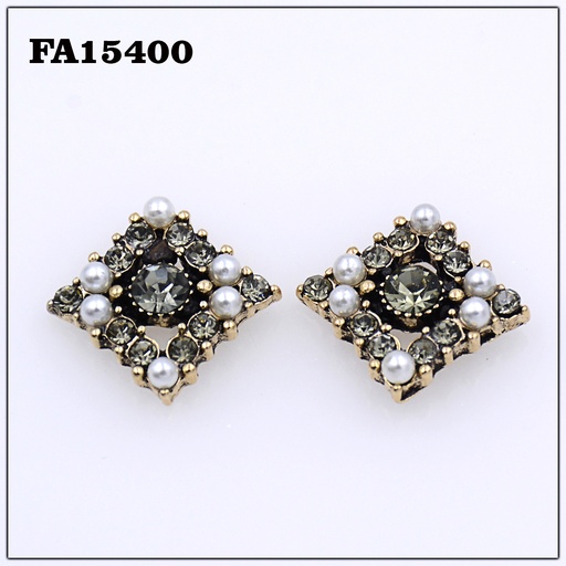 [FA15400-GOLD CRYSTAL] Square Shape Pearl Hanging