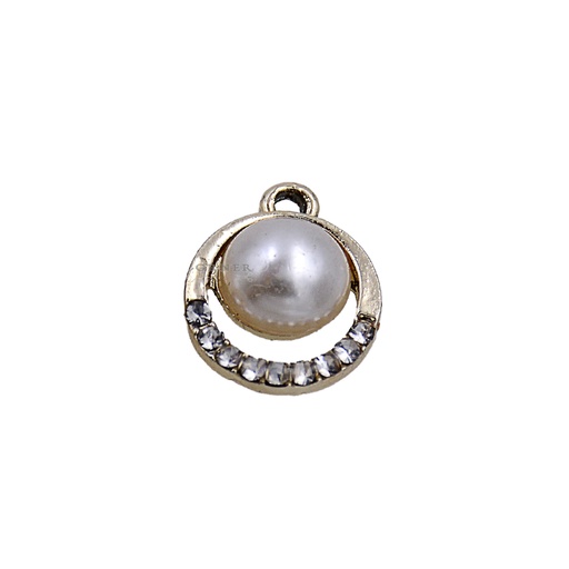 [FA15746 GOLD] Round Shape Pearl Hanging