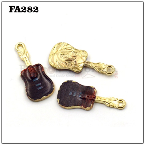 [FA282 REDDISH BLACK] Guitar Shape Pendant