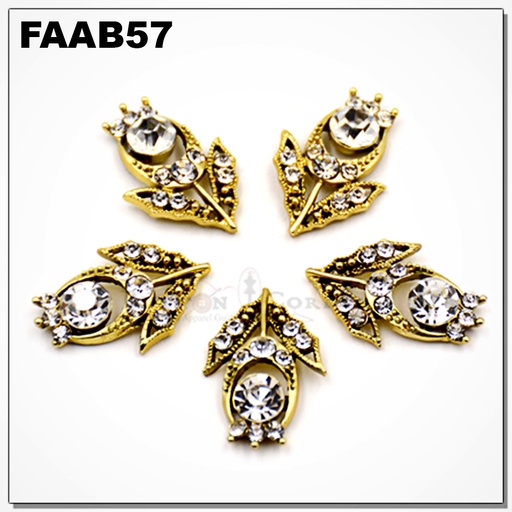[FAAB57 LIGHT GOLD] Flower Shape With Crystal Pendant