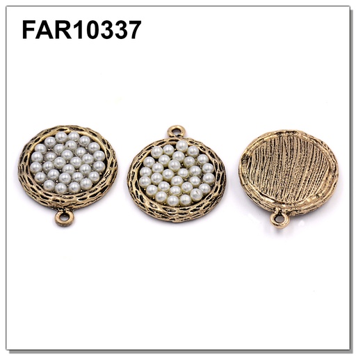 [FAR10337 GOLD] Round Shape With Pearls Pendant