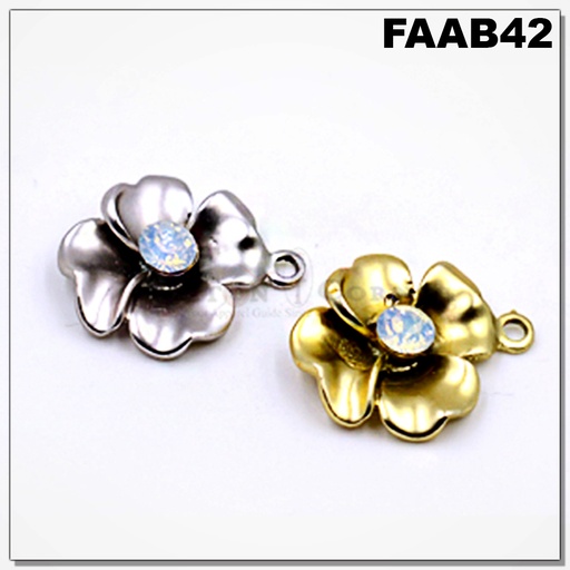 Flower With Stone Pendant
