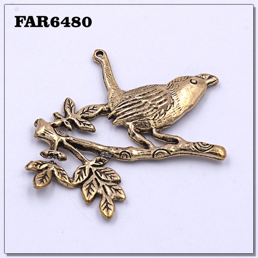 [FAR6480 GOLD] Sparrow In Twig Pendant